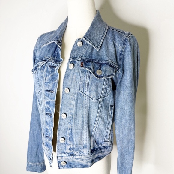 Levi's Blue Denim Button Trucker Jean Jacket Size Small - Picture 10 of 12